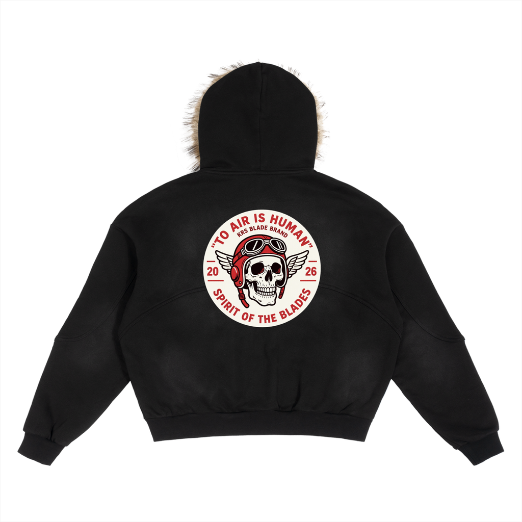 To Air Is Human Detachable Fur Hoodie Coat