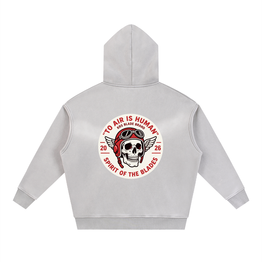 To Air Is Human Faded Zipper Hoodie