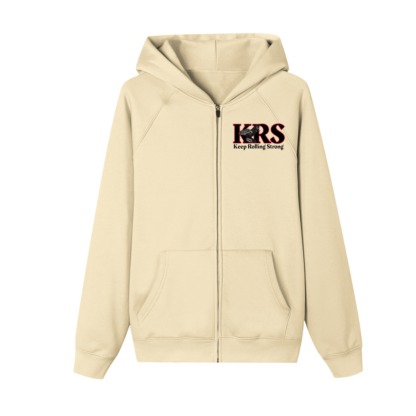 Keep Rolling Strong  Zip-up Fleece Hoodie