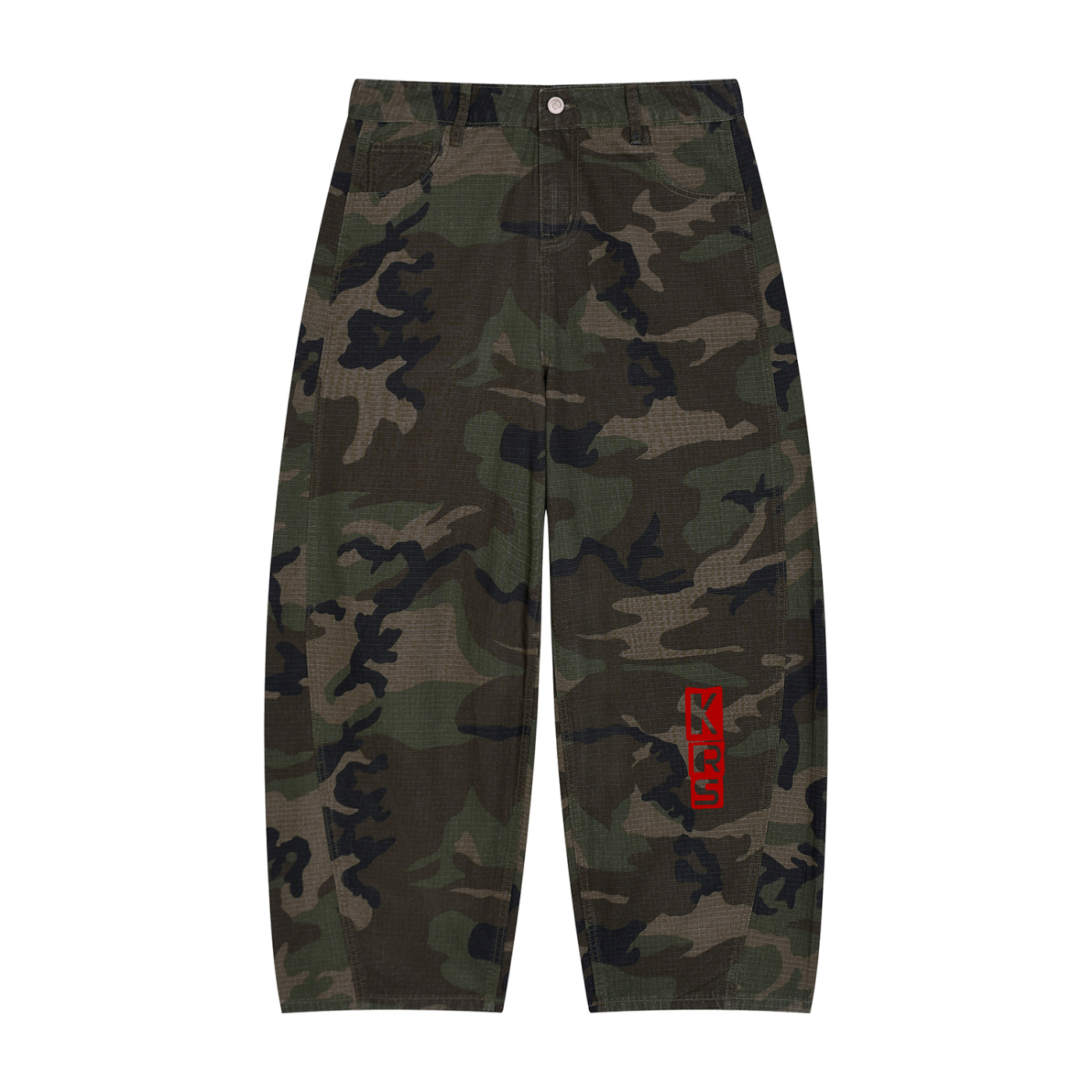 KRS Stencil Camo Barrel Leg Cargo Pants