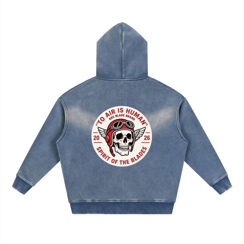 To Air Is Human Faded Zipper Hoodie