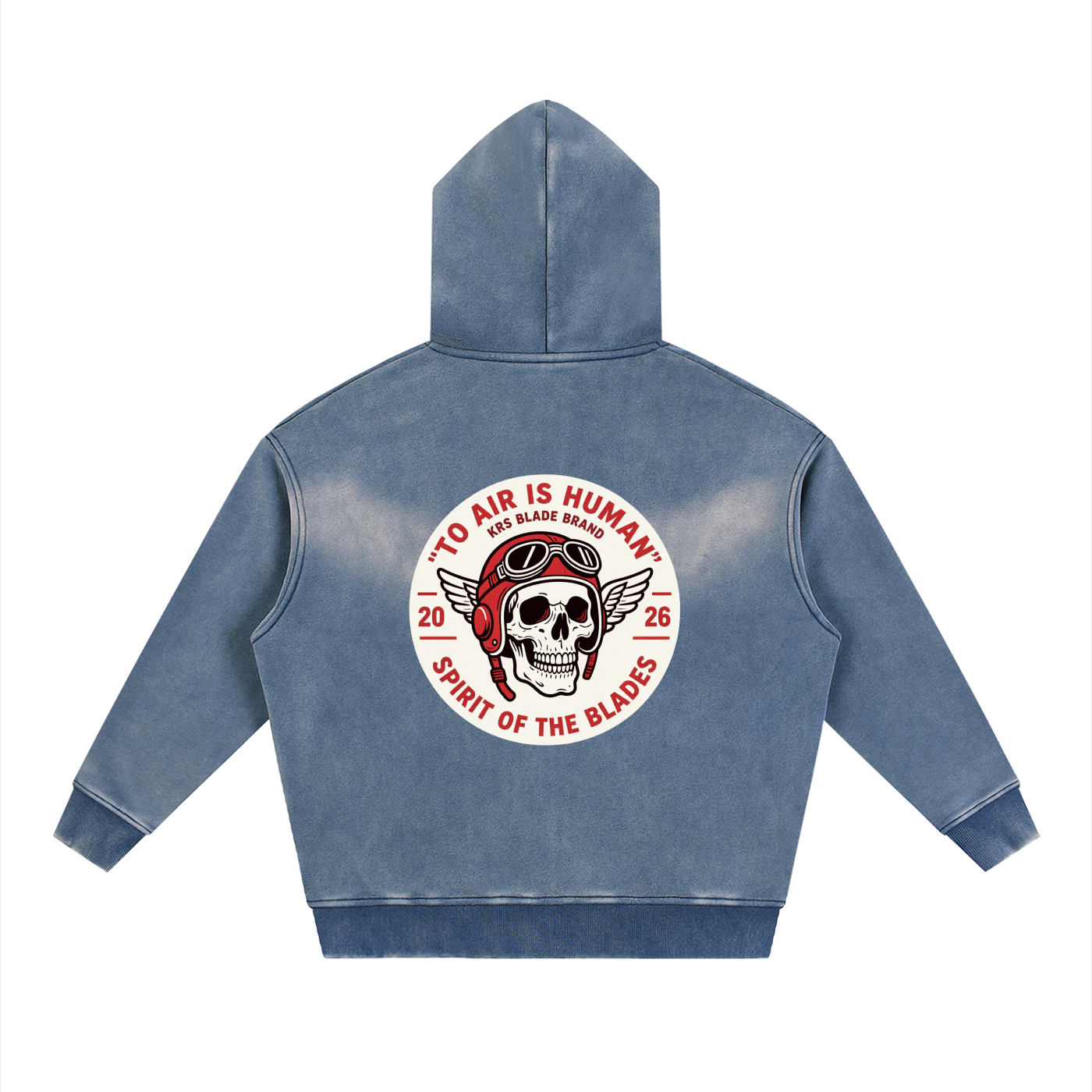 To Air Is Human Faded Zipper Hoodie