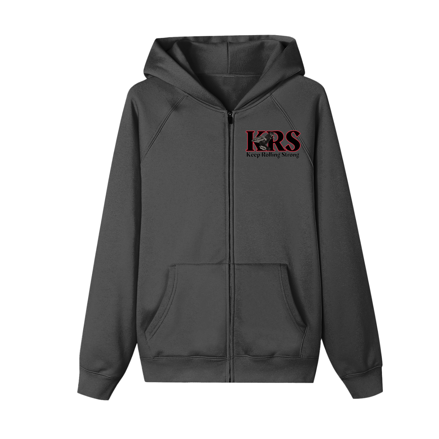 Keep Rolling Strong  Zip-up Fleece Hoodie