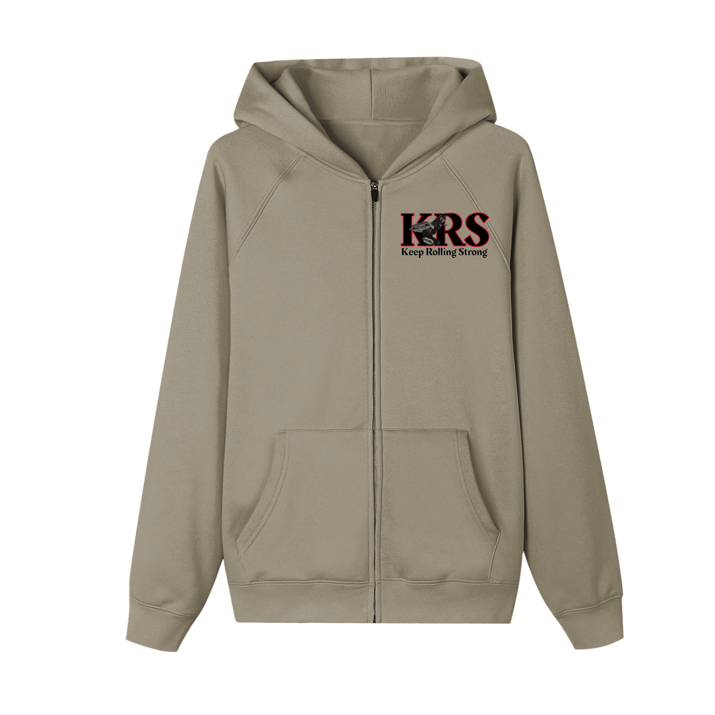 Keep Rolling Strong  Zip-up Fleece Hoodie
