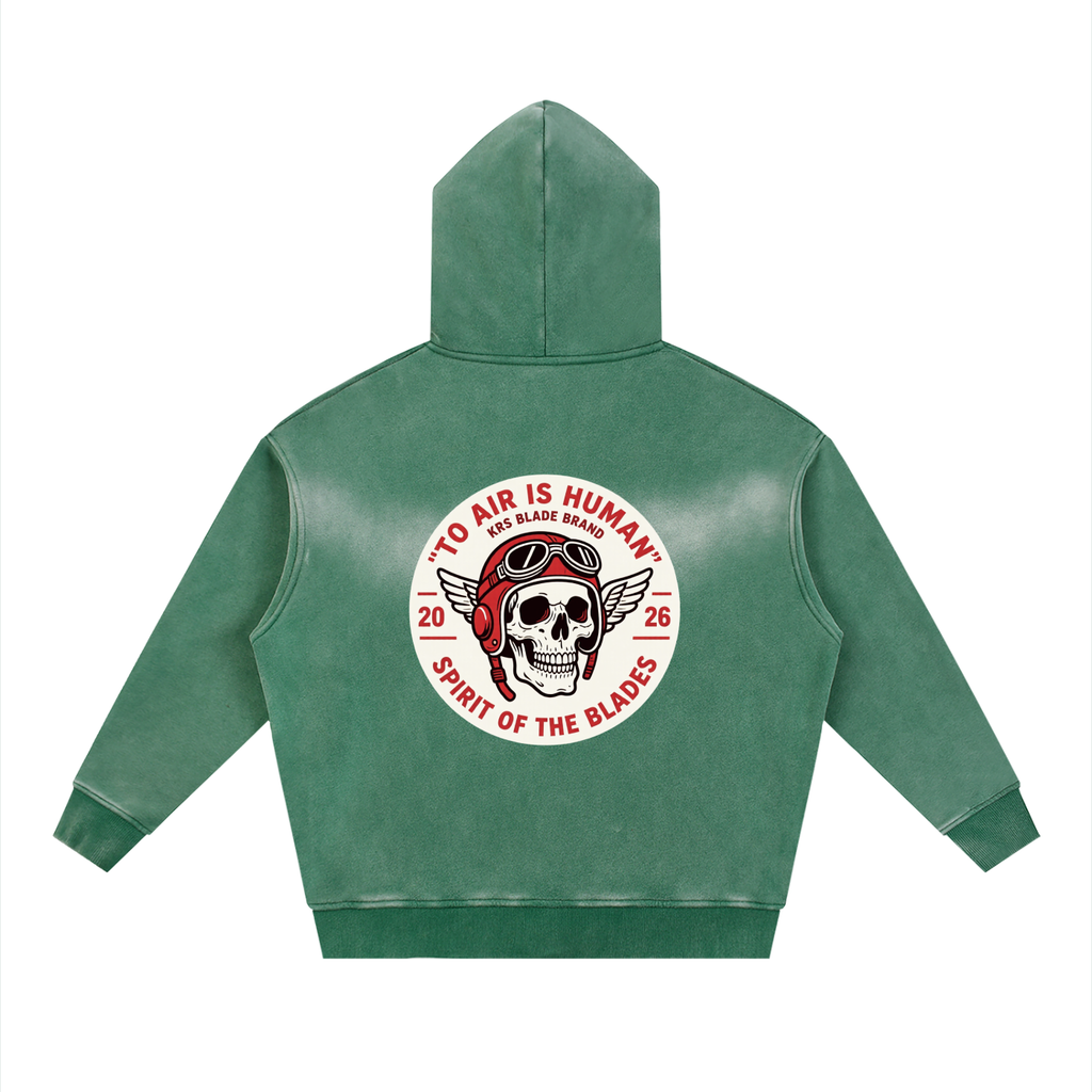To Air Is Human Faded Zipper Hoodie