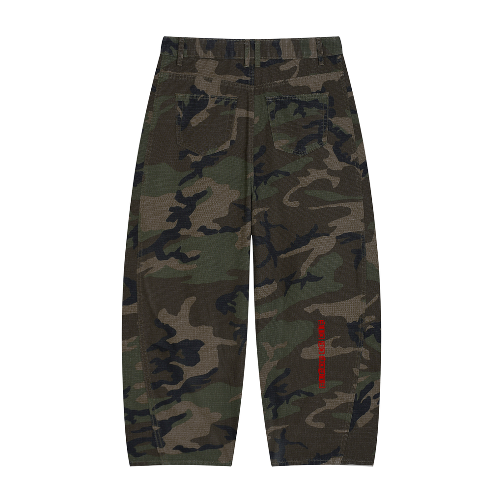 KRS Stencil Camo Barrel Leg Cargo Pants