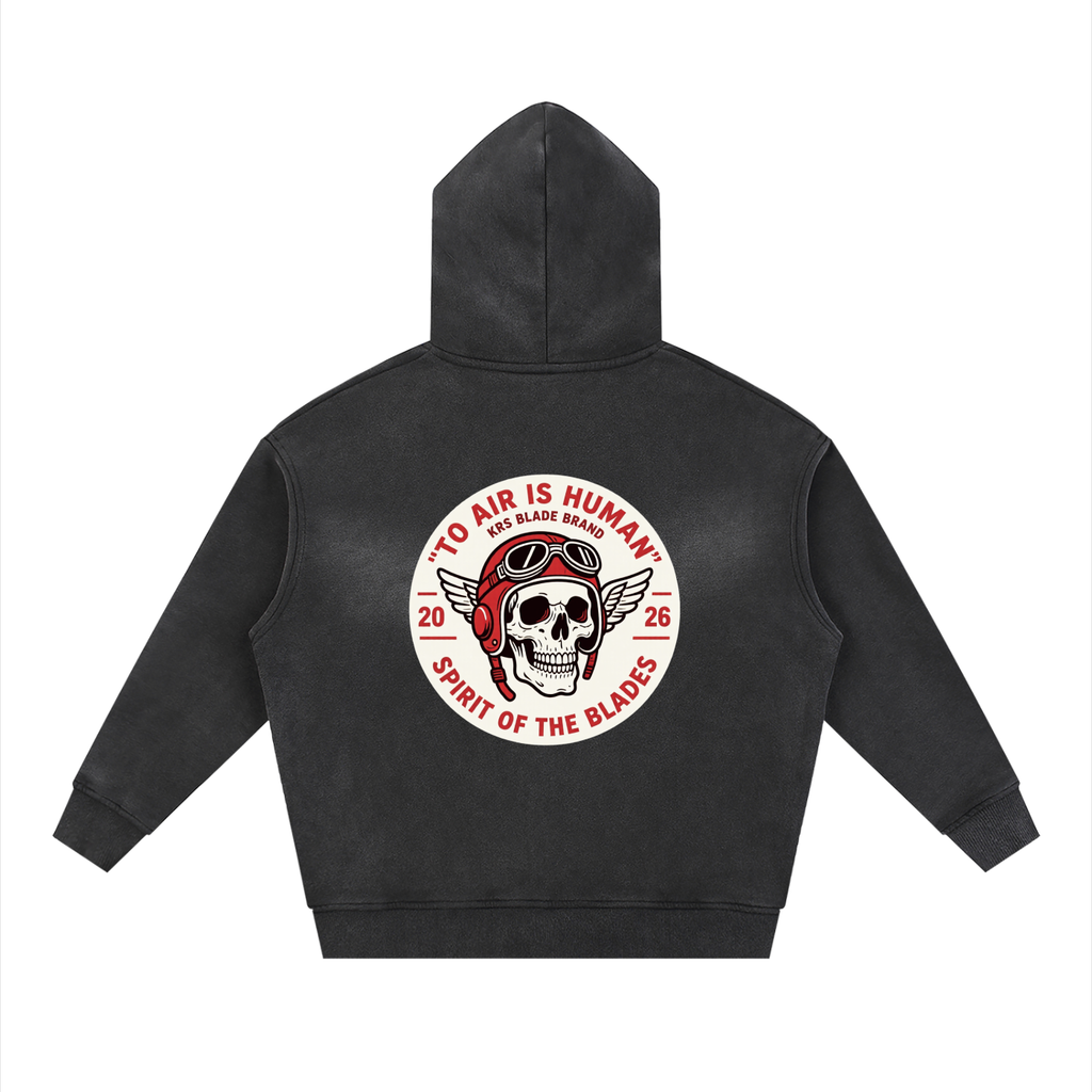 To Air Is Human Faded Zipper Hoodie
