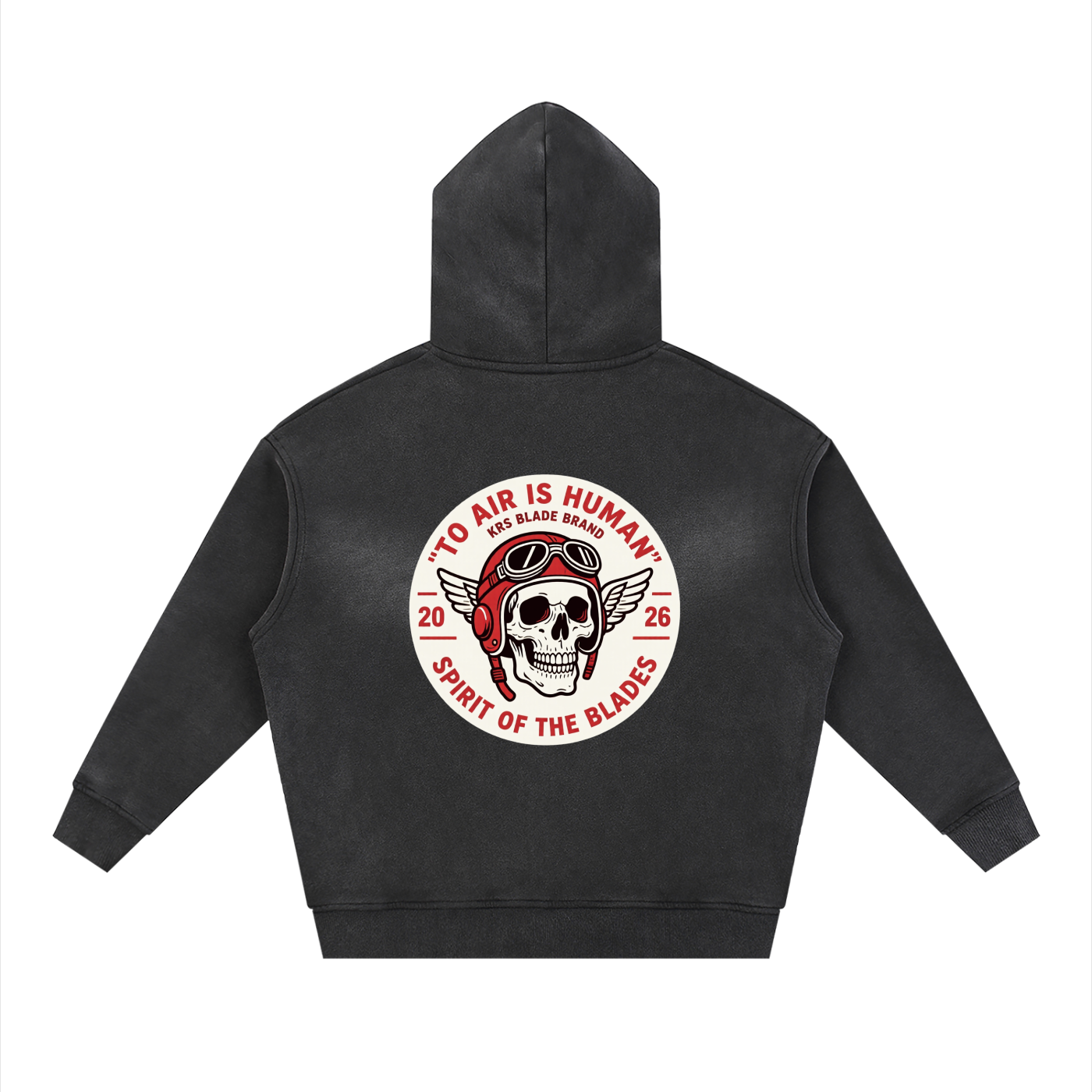 To Air Is Human Faded Zipper Hoodie